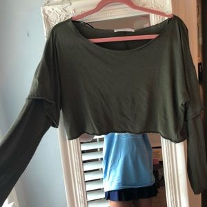 Green crop top